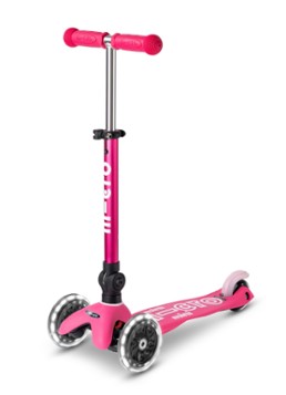 Micro Step Mini Micro step inklapbaar en met LED-verlichting in de kleur Roze, maat: 1MAAT