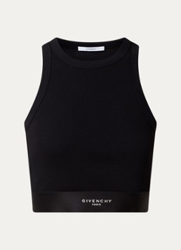 Givenchy Dames Cropped tanktop met logoband in de kleur Zwart, maat: L