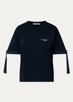 Givenchy Dames T-shirt met logoborduring in de kleur Donkerblauw, maat: XS