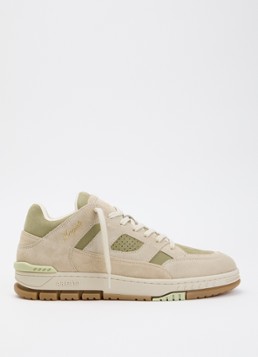 Axel Arigato Heren Area Lo sneaker van suède met details van nubuck in de kleur Lindegroen, maat: 44