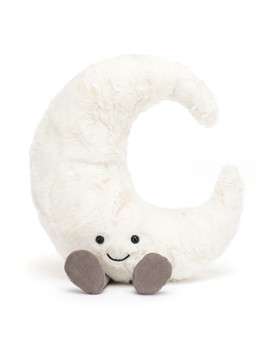 Jellycat Meisjes Amuseables Moon knuffel 26 cm in de kleur Gebroken wit, maat: 7X20X26