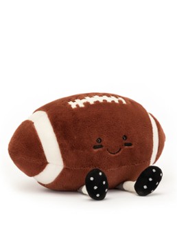 Jellycat Meisjes American Football knuffel 18 cm in de kleur Bruin, maat: 16x28x18