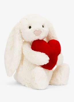 Jellycat Meisjes Bashful Red Love Heart Bunny knuffel 31 cm in de kleur Multicolor, maat: -