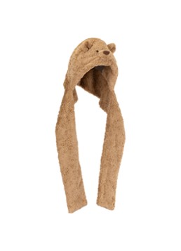Jellycat Meisjes Bartholomew Bear Bundlesnug mutssjaal in de kleur Beige, maat: 18x33x27