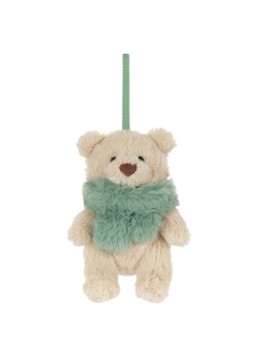 Jellycat Bartholomew Bear Jr. Winter Warmer kersthanger 10 cm in de kleur Beige, maat: 10x6x4
