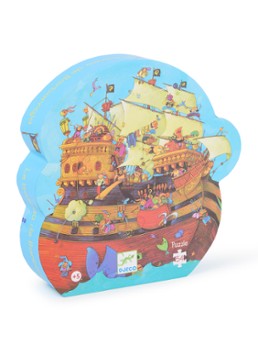 Djeco Het schip van Roodbaard legpuzzel 54 stukjes in de kleur Multicolor, maat: 1MAAT