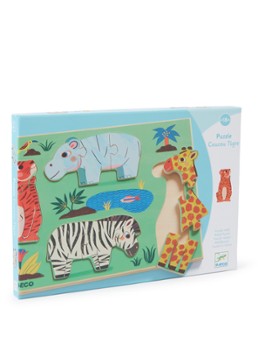 Djeco Coucou Tigre houten vormenpuzzel 12 stukjes in de kleur Multicolor, maat: 1MAAT