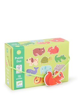 Djeco Dieren duo-puzzel 10 x 2 stukjes in de kleur Multicolor, maat: 1MAAT