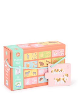 Djeco Baby Dieren duo-puzzel 24 stukjes in de kleur Multicolor, maat: 1MAAT