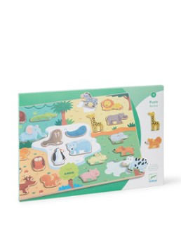 Djeco Animo houten vormenpuzzel 22 stukjes in de kleur Multicolor, maat: 1MAAT