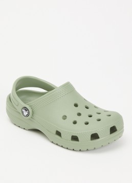Crocs Meisjes Classic Clog instapper met logo in de kleur Mosgroen, maat: 32/33
