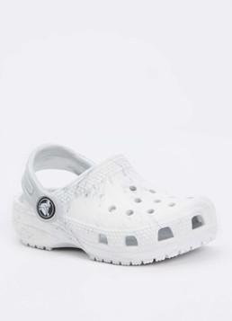 Crocs Jongens Classic Marbled Clog instapper in de kleur Lichtgrijs, maat: 24/25