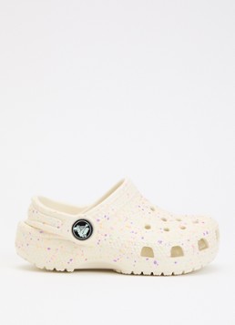 Crocs Meisjes Classic Glow Paint Splatter Clog instapper met logo in de kleur Beige, maat: 27/28