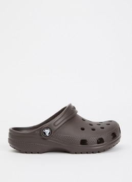 Crocs Meisjes Classic Clog instapper met logo in de kleur Donkerbruin, maat: 32/33