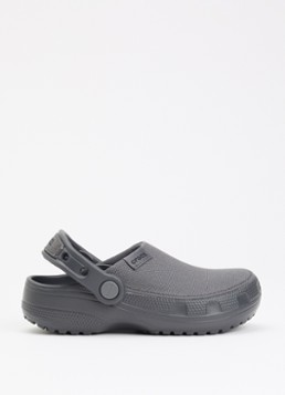 Crocs Meisjes Crafted Clog instapper met gebreid bovenwerk in de kleur Donkergrijs, maat: 33/34