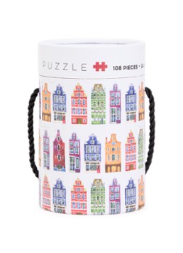 MTDay Amsterdam Houses legpuzzel 108 stukjes in de kleur Beige, maat: 1MAAT
