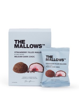 The Mallows Strawberry filled Mallows - Belgian Dark Choc 5 stuks - Deal