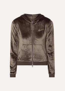 Nike Dames Sweatvest met capuchon en logo van fluweel in de kleur Bruin, maat: S