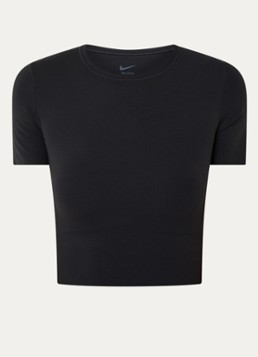 Nike Dames Zenvy cropped trainings T-shirt met Dri-FIT in de kleur Zwart, maat: XS