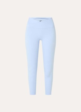 Nike Dames One high waist cropped trainingslegging met dri-FIT en logo in de kleur Lichtblauw, maat: XS