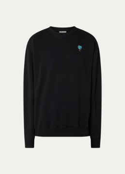 Forét Heren Globus sweater met borduring in de kleur Zwart, maat: S