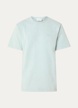 Forét Heren Oak T-shirt met logoborduring in de kleur Lichtblauw, maat: M