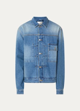 Forét Heren Hayz spijkerjas met borstzak en medium wassing in de kleur Blauw, maat: XL