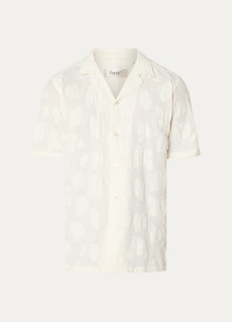 Forét Heren Regular fit overhemd met structuur in de kleur Creme, maat: L