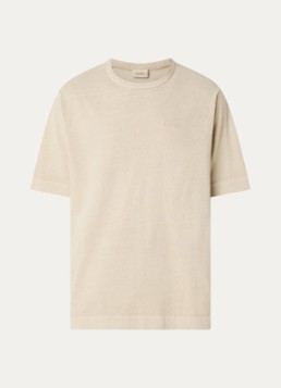 Forét Heren Park T-shirt met logoborduring in de kleur Khaki, maat: S