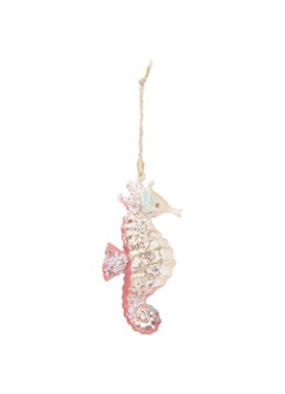 Sass & Belle Pink Seahorse Shaped Bauble 6 cm Roze - Deal