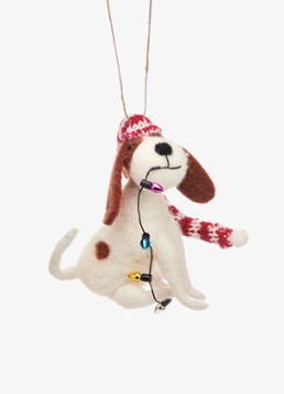 Sass & Belle Hond met Kerstversiering kersthanger 10 cm Wit - Deal
