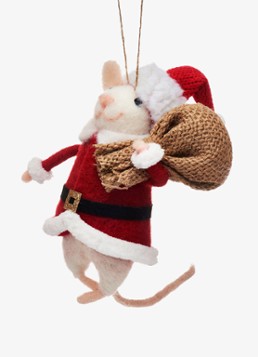 Sass & Belle Kerst Muis kersthanger 6 cm Rood - Deal