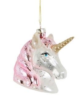 Sass & Belle Eenhoorn kersthanger 9 cm Wit - Deal