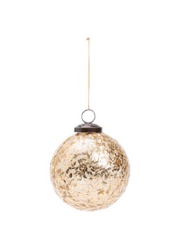 Shishi Bladeren kerstbal 10 cm Goud - Deal