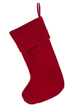 Shishi Velvet kerstsok 48 cm Donkerrood - Deal