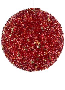Shishi Kerstbal 9 cm Rood