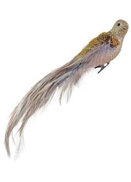 Shishi Vogel kerstornament met clip 25 cm Goud - Deal