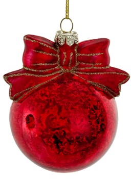 Shishi Strik kerstbal 10 cm Rood