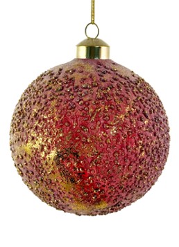Shishi Frosted kerstbal 10 cm Rood