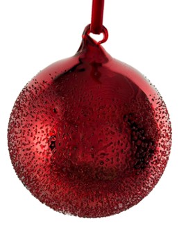 Shishi Frosty kerstbal 10 cm Rood - Deal