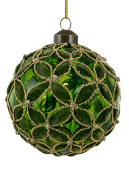 Shishi Velvet kerstbal 10 cm Groen - Deal