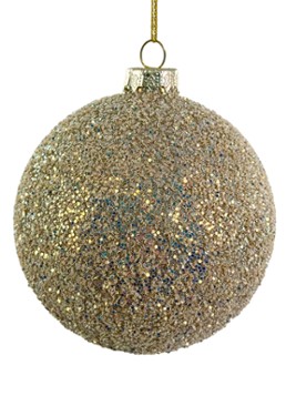 Shishi Glitter kerstbal 10 cm Goud - Deal