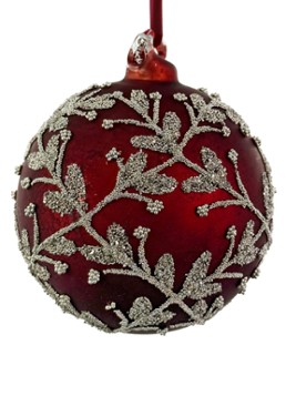 Shishi Tak kerstbal 10 cm Rood