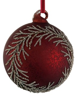 Shishi Antique kerstbal 10 cm Rood