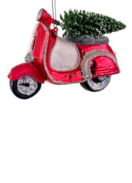 Shishi Scooter kersthanger 14 cm Rood