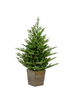 Van Der Gucht Nordmann kunstkerstboom met LED verlichting 91cm Groen - Deal