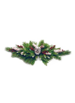 Van Der Gucht Frosted Berry kerststuk met rode bessen 75 cm Groen - Deal