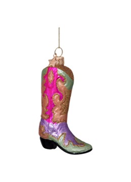 Vondels Cowboy boot kersthanger 11,5cm Roze - Deal