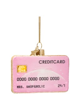 Vondels Creditcard kersthanger 7 cm Roze - Deal