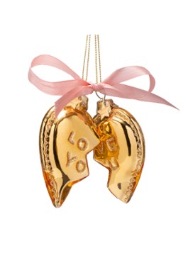Vondels Love You Heart kersthanger 8 cm Goud - Deal